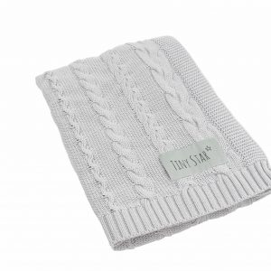 Kocyk bawełniany W Light Grey (1)