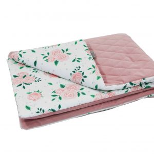 Kocyk velvet Roses & Powder