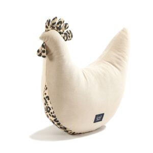 Poduszka Kura Babci Dany Velvet Bawełna LEOPARD CREAM by Magdalena Lamparska [151879-PILL-HEN-VEL-CTPT-LCM]