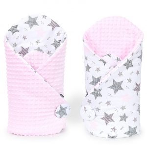 Wikkeldeken minky Starmix roze