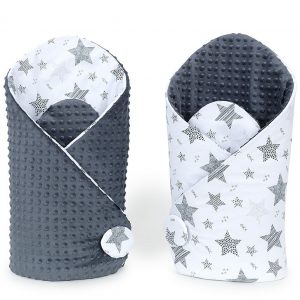 Wikkeldeken minky starmix dondergrijs