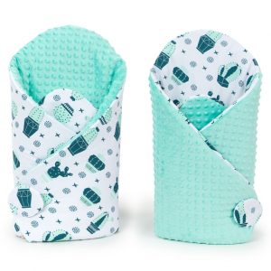 Wikkeldeken minky cactus / mint